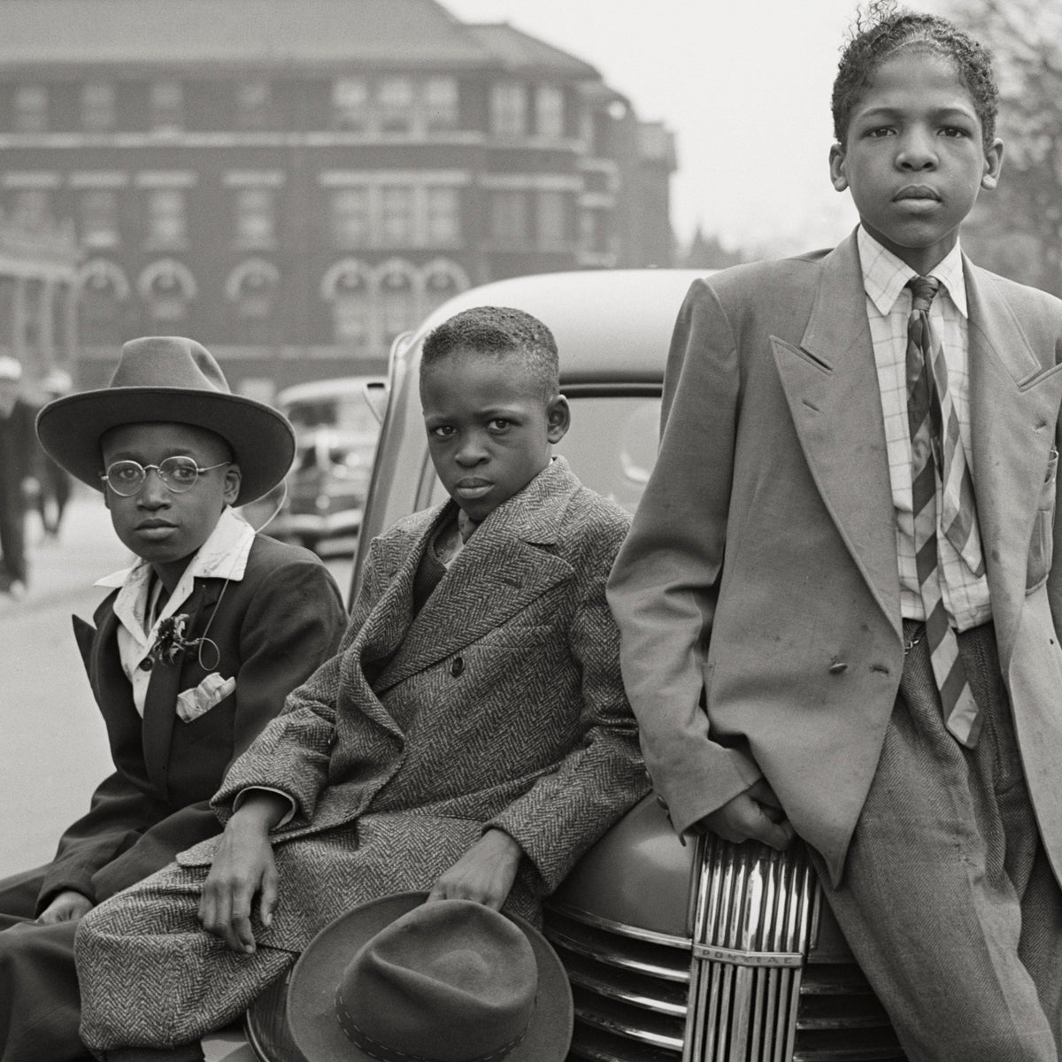 Five African American Boys on Car, South Side Chicago, 1941 by Russell Lee Historical Pix