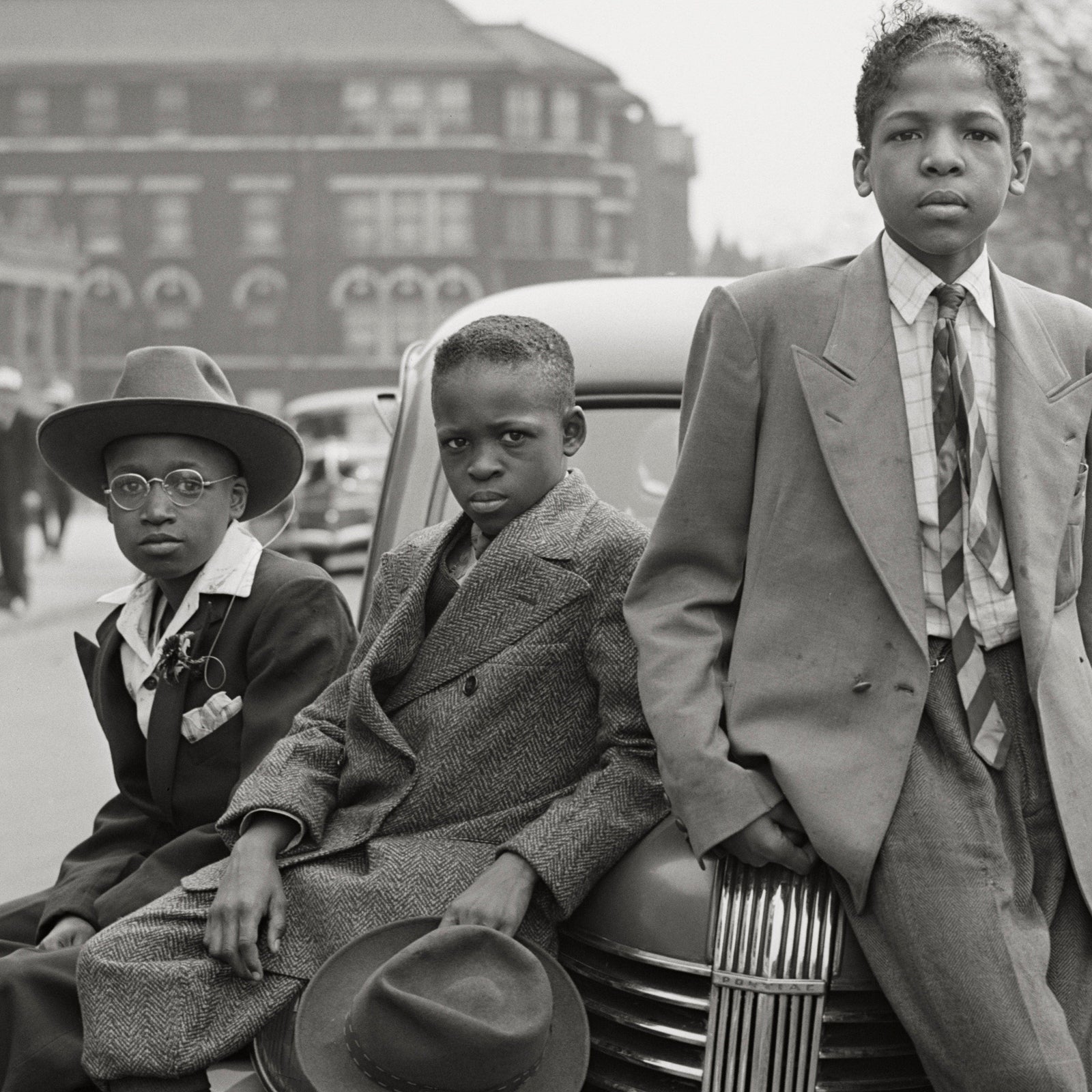 Five African American Boys on Car, South Side Chicago, 1941 by Russell Lee Historical Pix