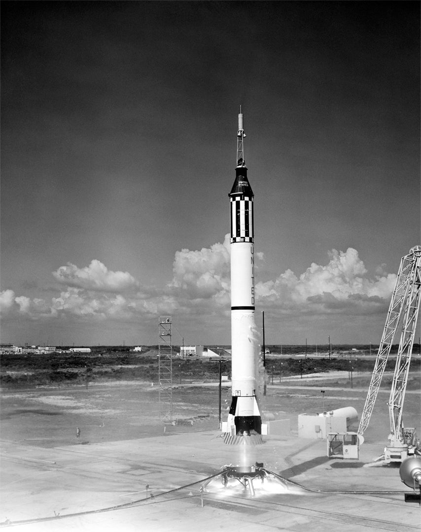 Freedom 7 Liftoff, First Human Spaceflight, NASA, 1961 Historical Pix