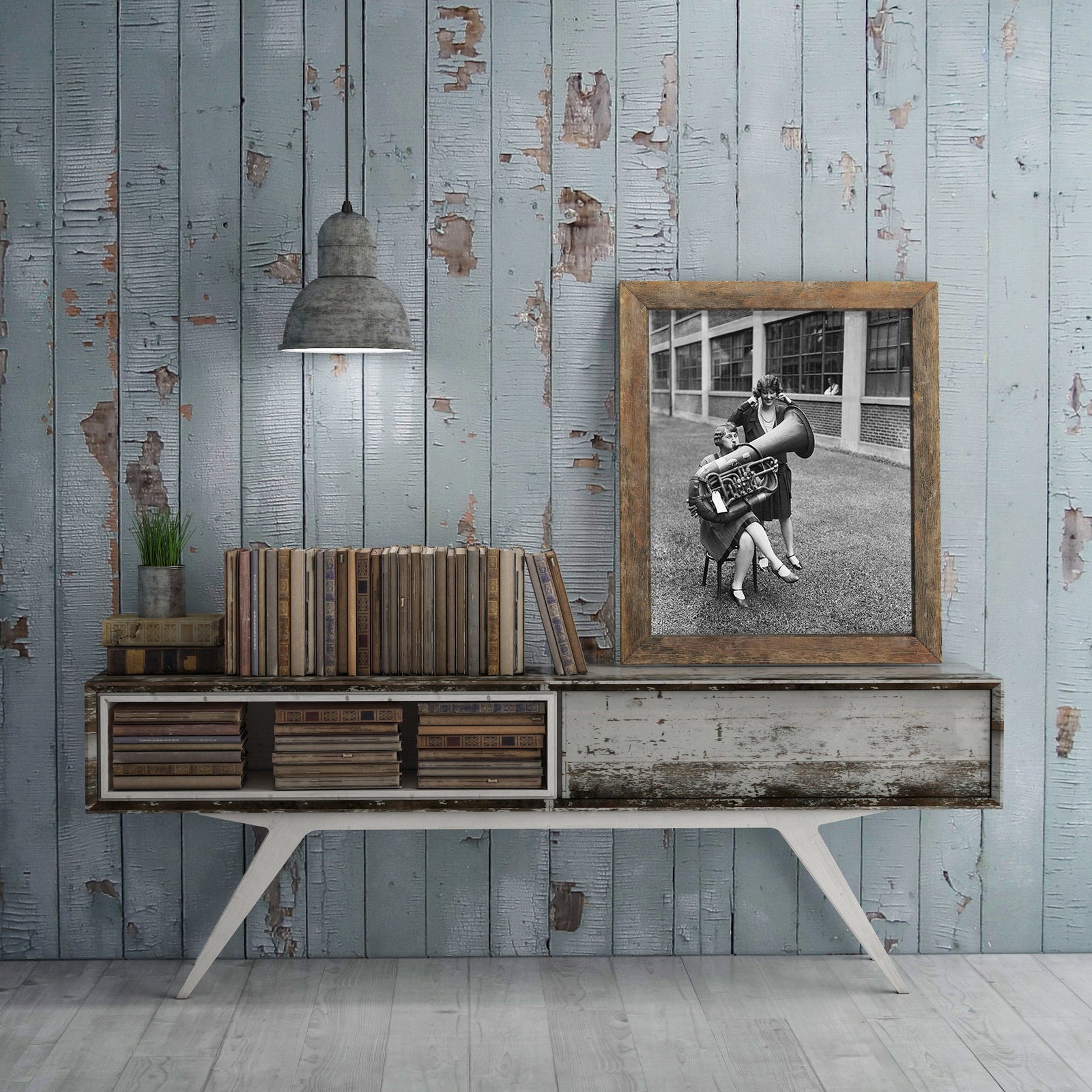 Funny Photo of Woman Playing Tuba, 1928 Historical Pix