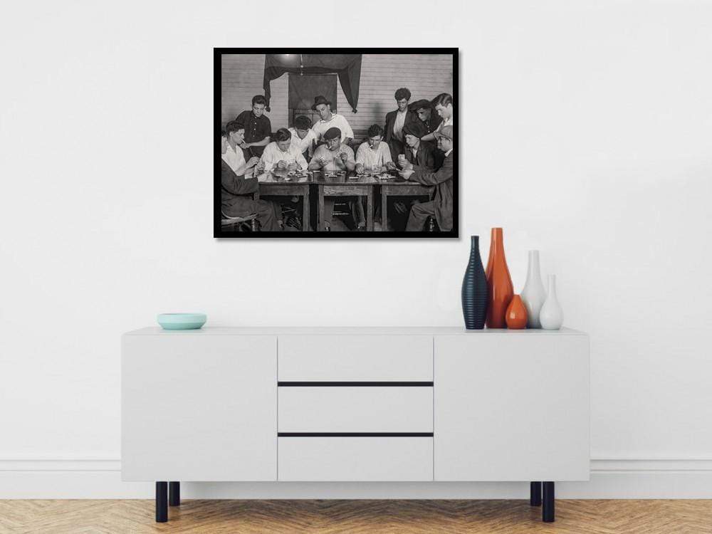 Game Room Photo, Men Playing Cards, 1916 Historical Pix