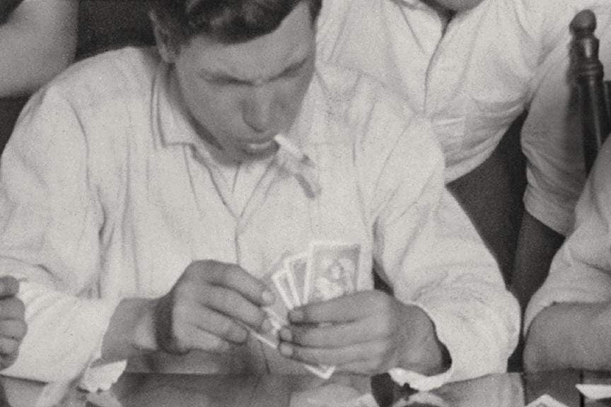 Game Room Photo, Men Playing Cards, 1916 Historical Pix