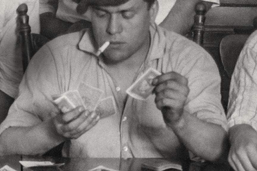 Game Room Photo, Men Playing Cards, 1916 Historical Pix