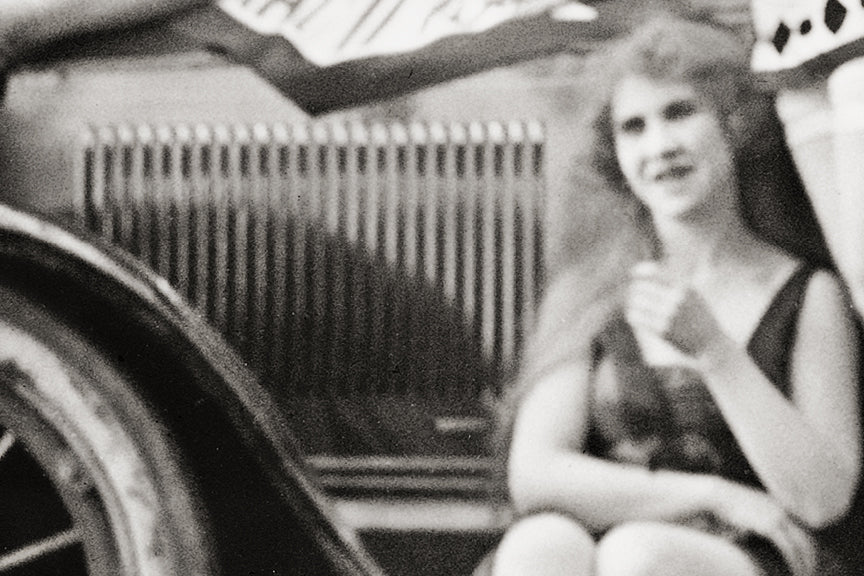 Girls on Car Having Fun Historical Pix
