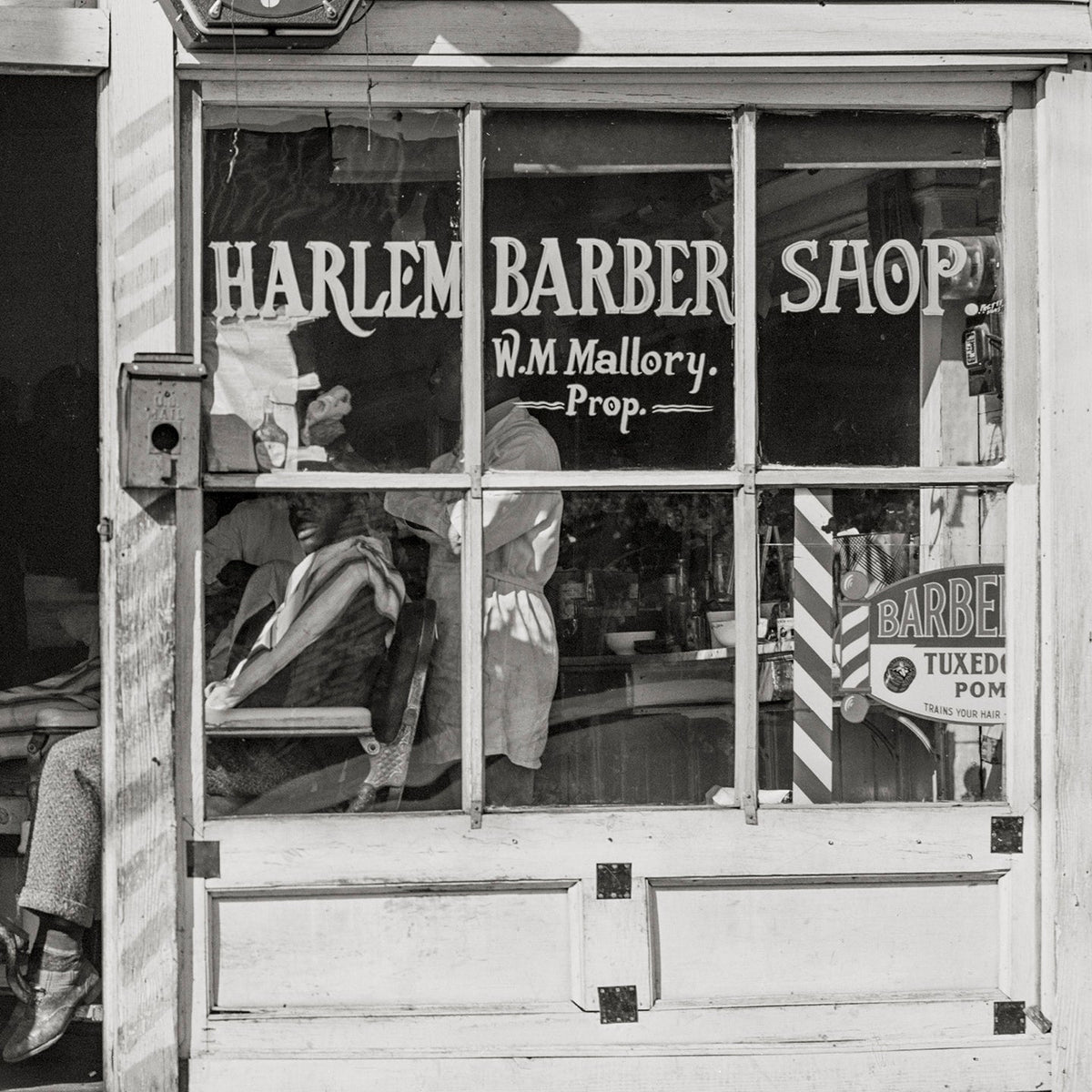 Harlem Barber Shop, 1939, Granville County, North Carolina, by Marion Wolcott Historical Pix