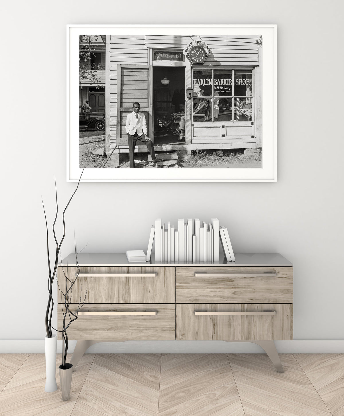 Harlem Barber Shop, 1939, Granville County, North Carolina, by Marion Wolcott Historical Pix