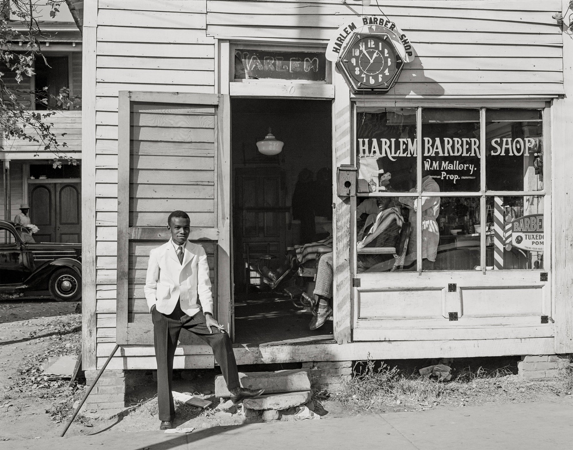 Harlem Barber Shop, 1939, Granville County, North Carolina, by Marion Wolcott Historical Pix