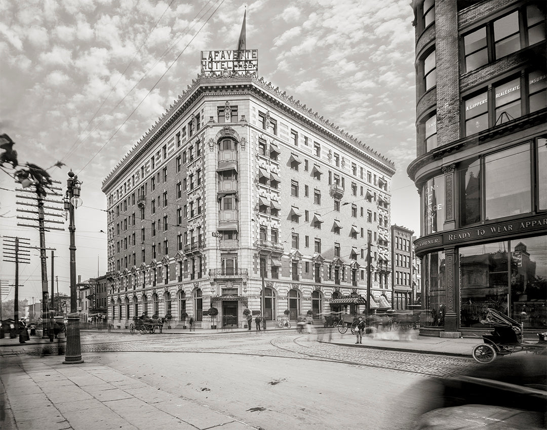 Historic Buffalo NY Lafayette Hotel, Washington Street, Buffalo, 1905 Historical Pix