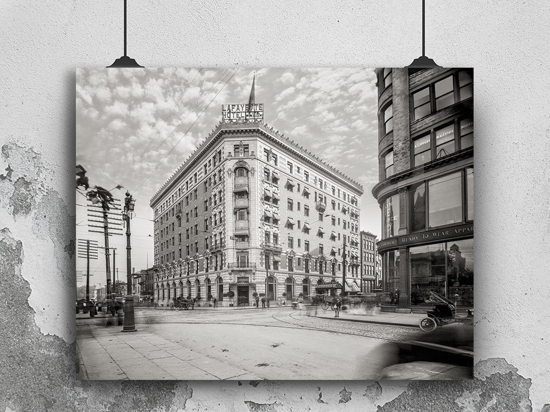 Historic Buffalo NY Lafayette Hotel, Washington Street, Buffalo, 1905 Historical Pix