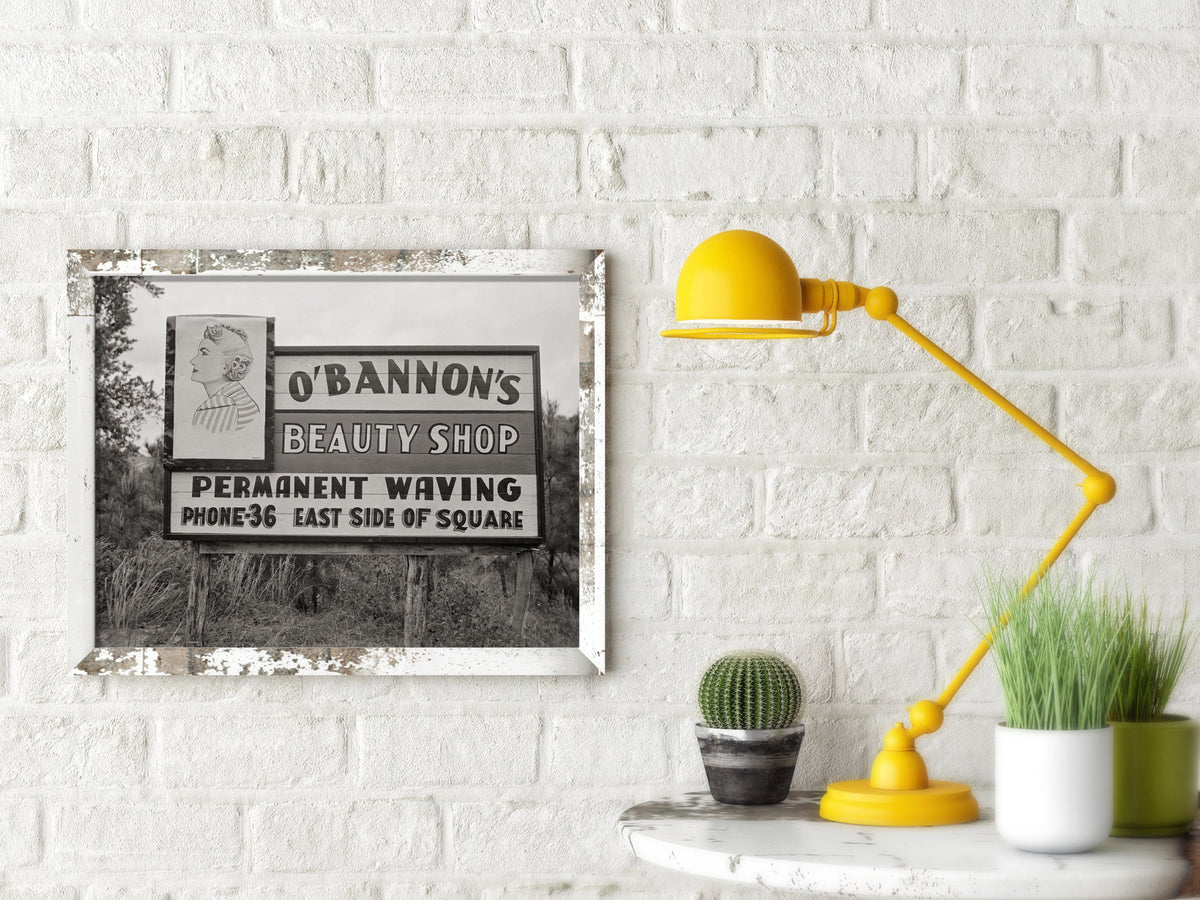 Huntsville, Texas, Beauty Salon Billboard, 1943, John Vachon Historical Pix