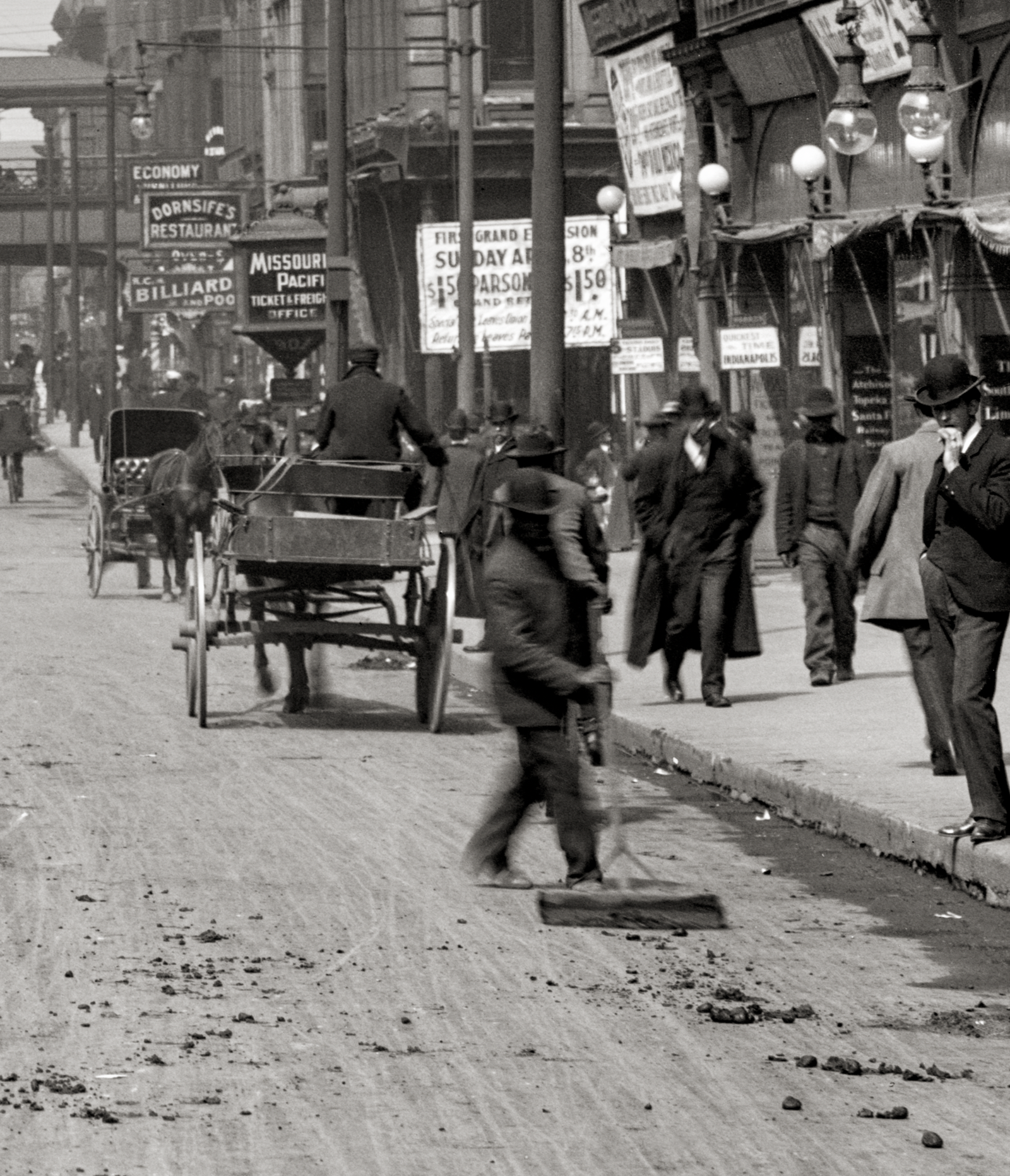 Kansas City, MO, 1906, Junction of Main and Delaware Street Historical Pix