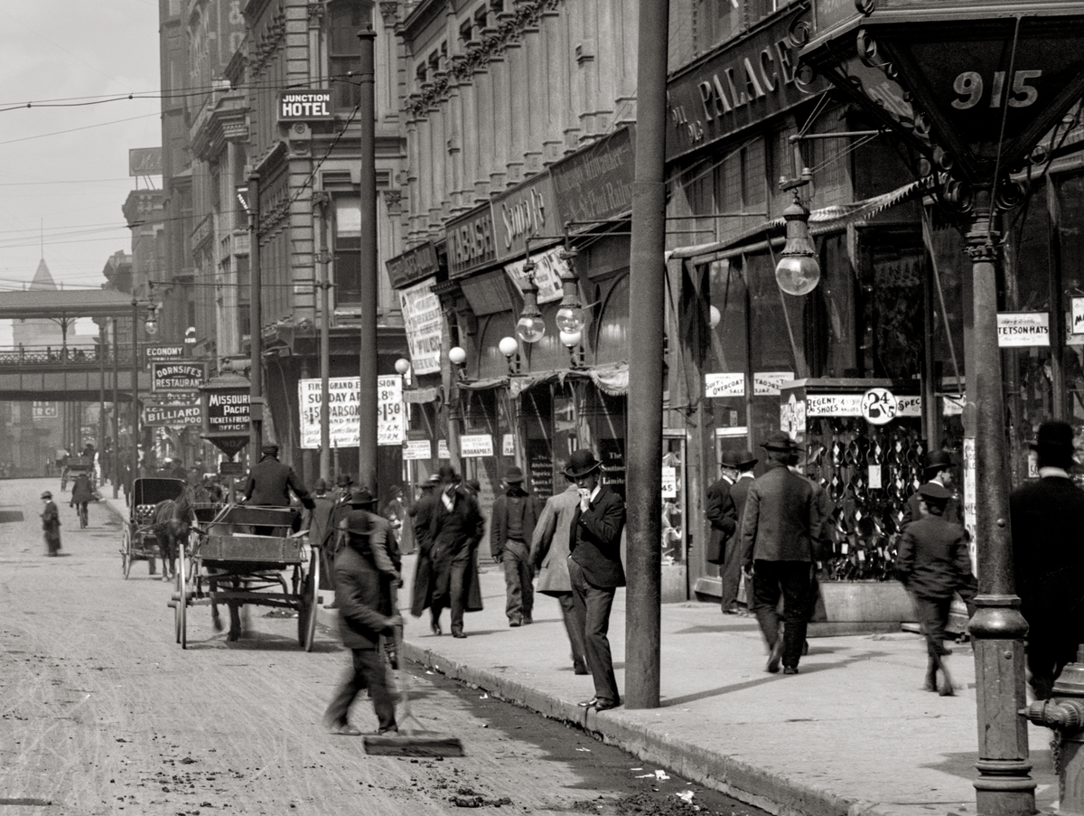 Kansas City, MO, 1906, Junction of Main and Delaware Street Historical Pix
