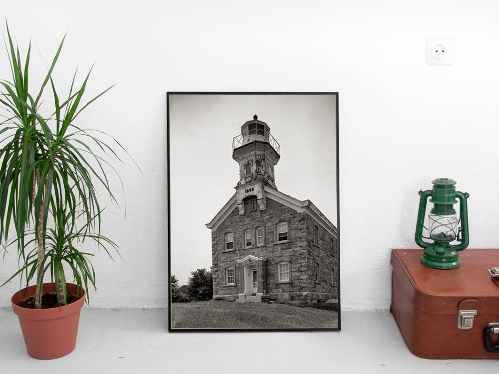 Lighthouse Photo Print, Great Captain Island, Greenwich, Fairfield  CT Historical Pix