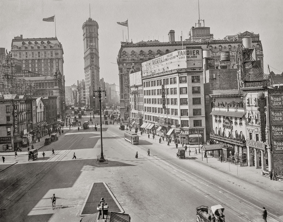 Longacre Square South, Flat Iron Building New York, 1911 Historical Pix