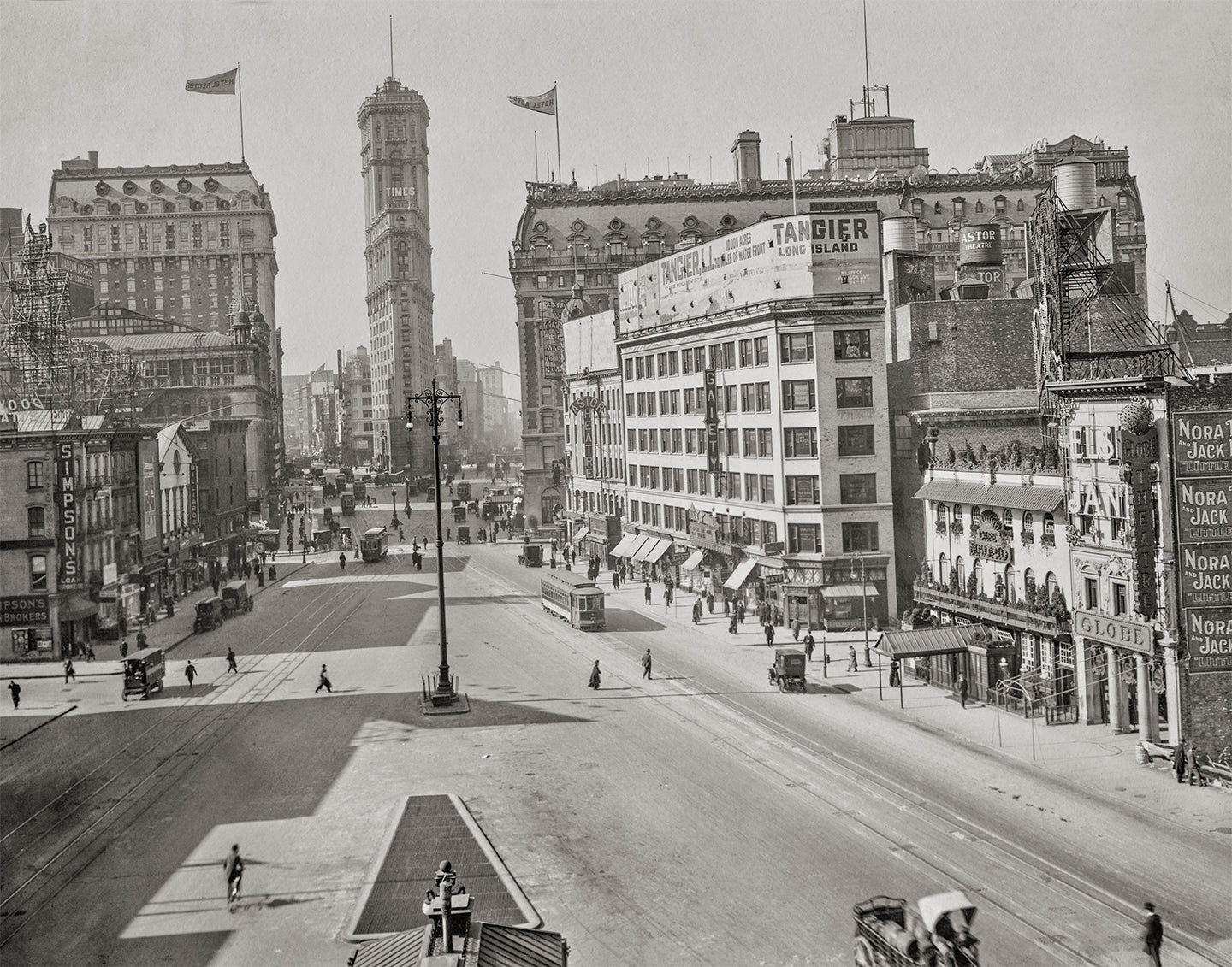 Longacre Square South, Flat Iron Building New York, 1911 Historical Pix