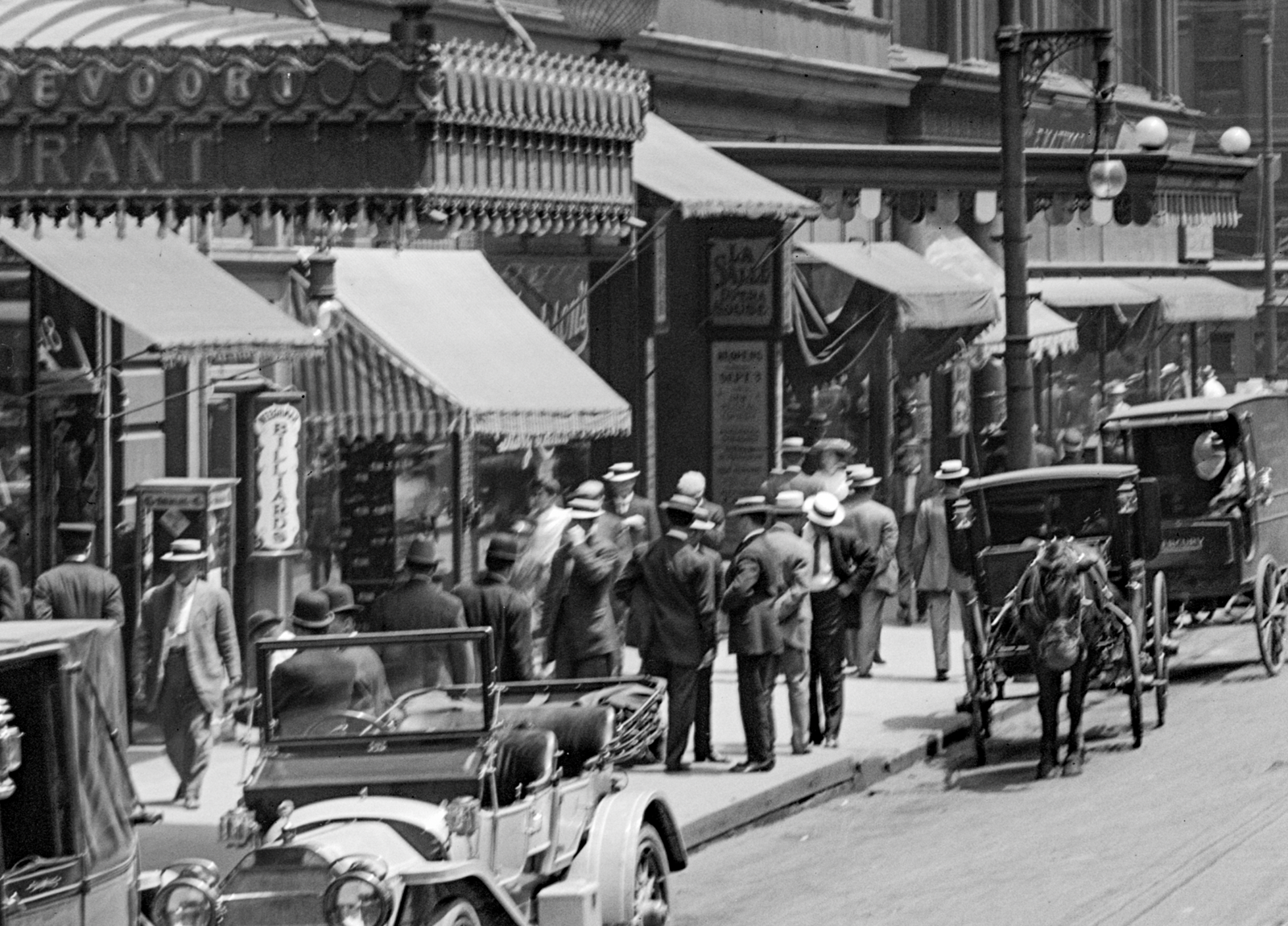 Madison Street, Hotel Brevoort & La Salle Opera House, Chicago, Illinois 1910 Historical Pix