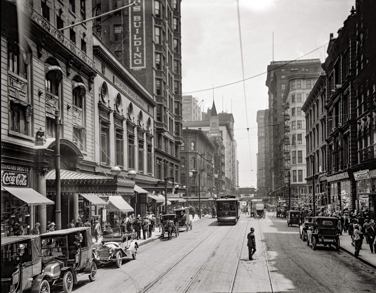 Madison Street, Hotel Brevoort & La Salle Opera House, Chicago, Illino ...