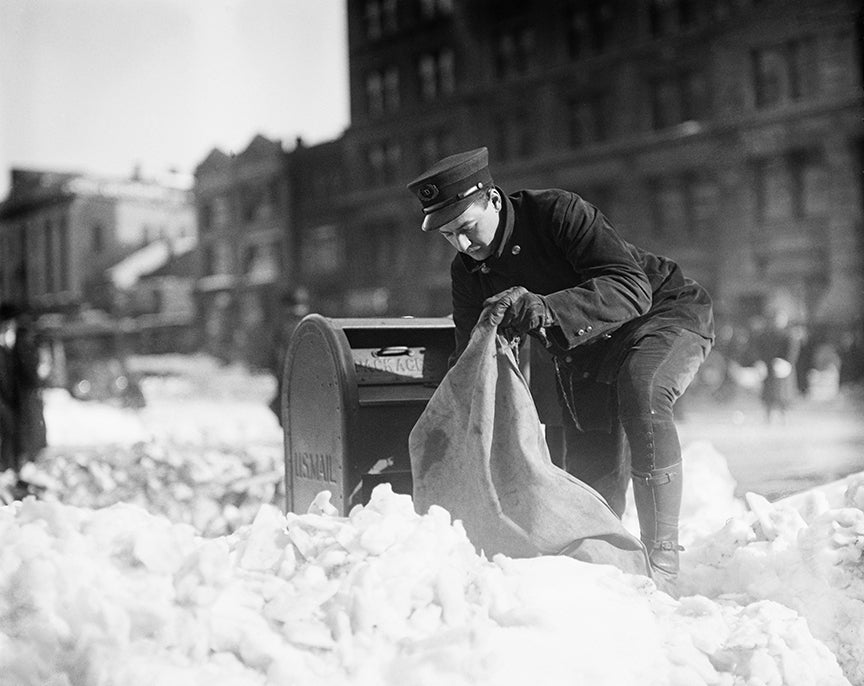Mailman in Snow, Washington DC, 1922 Historical Pix