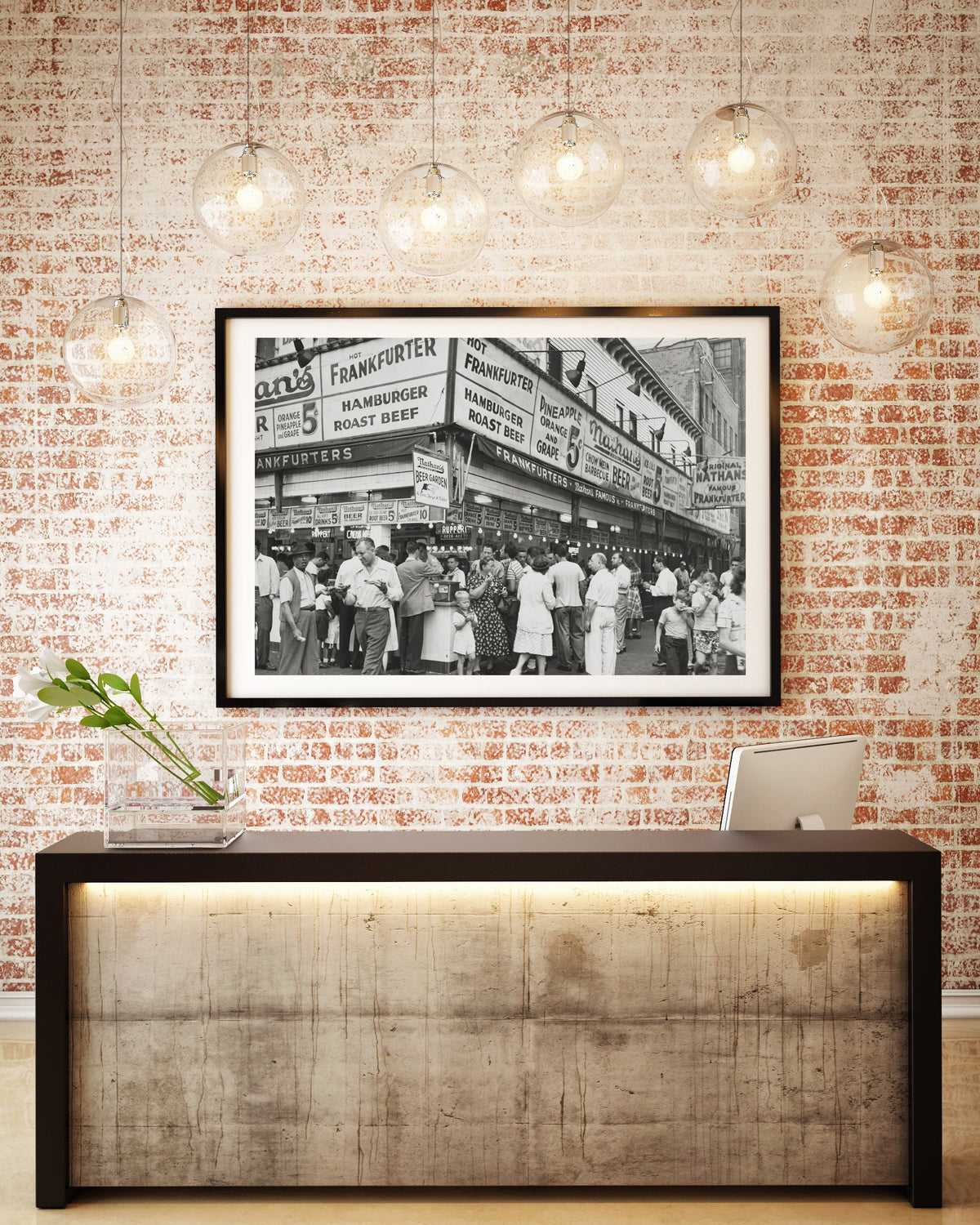 Nathans Famous Hot Dogs, Coney Island Amusement Park, Brooklyn 1947 Historical Pix