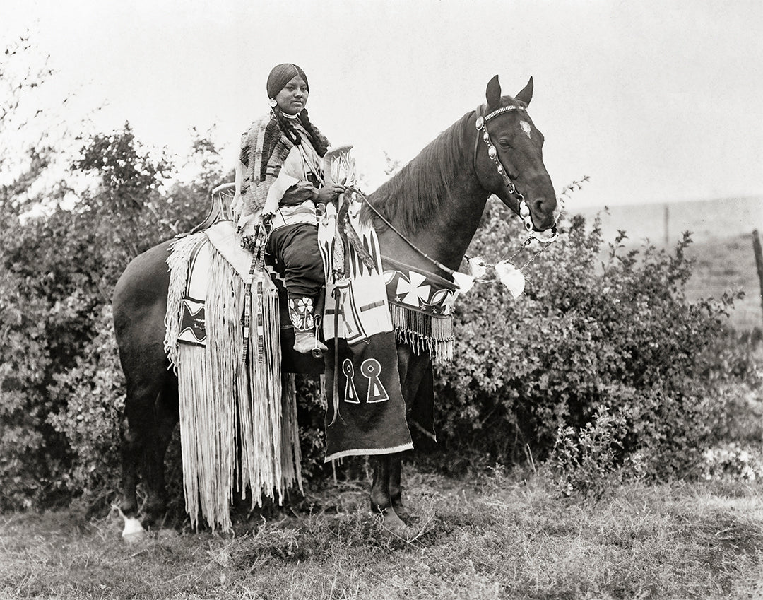 Native American Indian, Cayuse Woman on Horseback, Early 1900s, Oregon Historical Pix