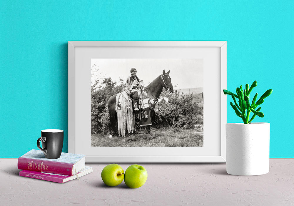 Native American Indian, Cayuse Woman on Horseback, Early 1900s, Oregon Historical Pix