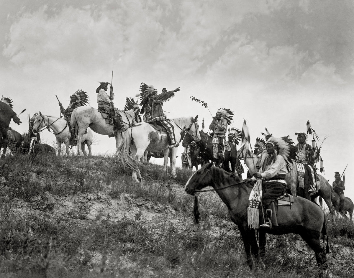 Native American Wearing Headdress, 1907, Edward Curtis Historical Pix