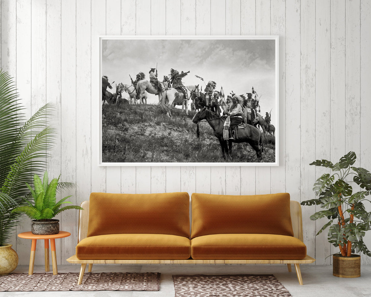 Native American Wearing Headdress, 1907, Edward Curtis Historical Pix