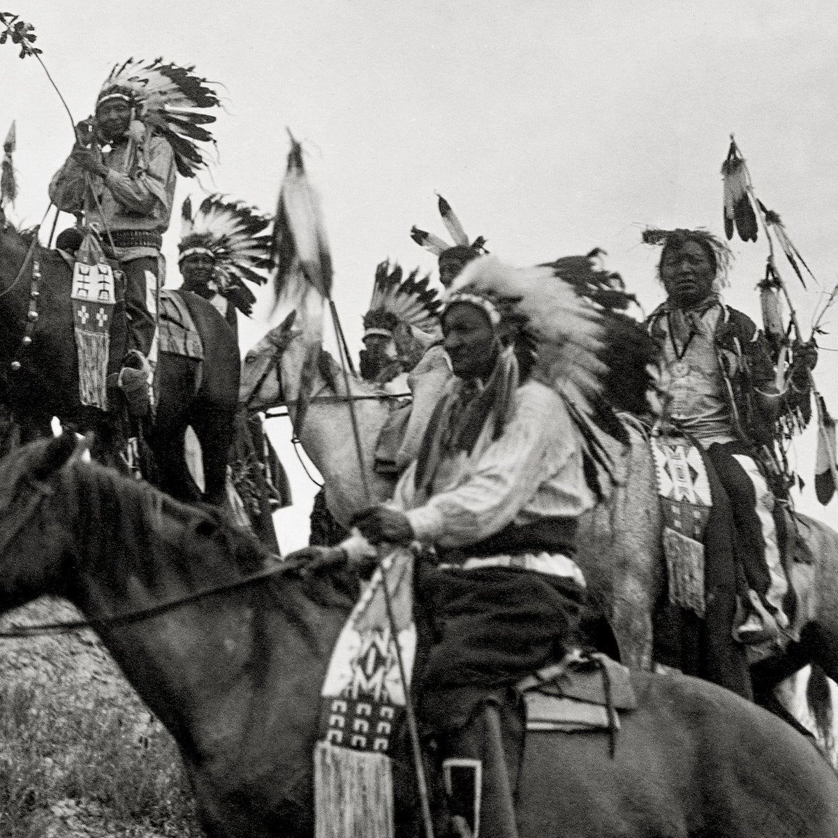 Native American Oglala Sioux Wearing Headdress, 1907, Edward Curtis ...