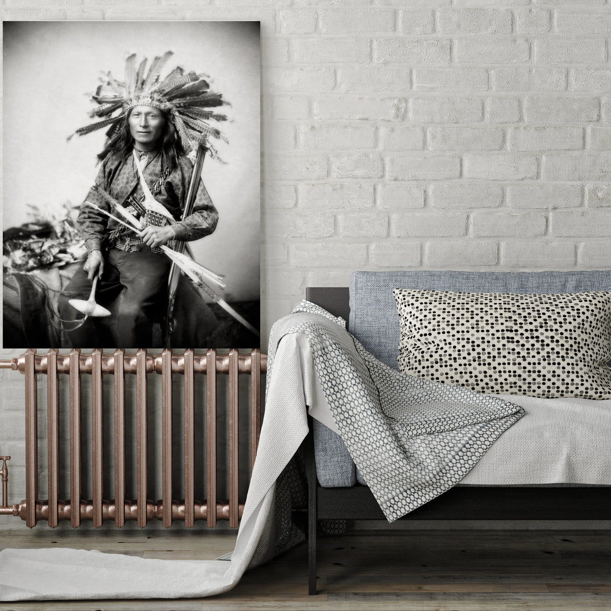 Native Americana Oglala Warrior &quot;Little&quot;, Led Revolt at Pine Ridge, 1891 Historical Pix