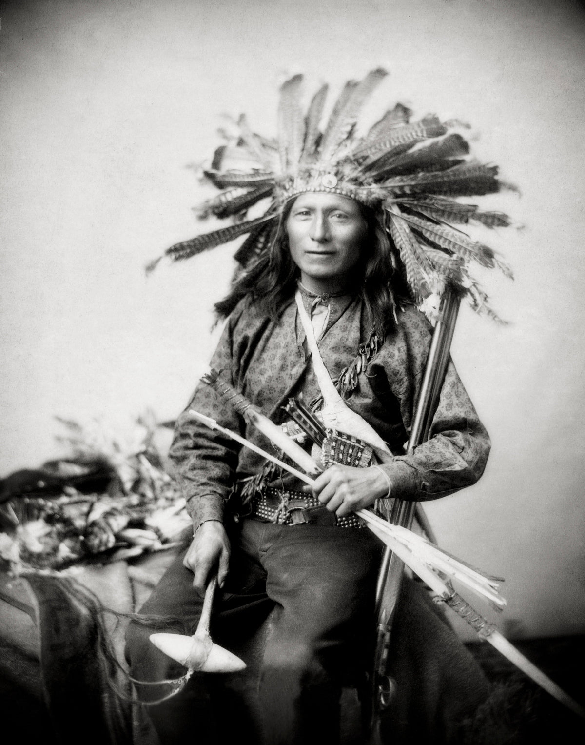Native Americana Oglala Warrior &quot;Little&quot;, Led Revolt at Pine Ridge, 1891 Historical Pix