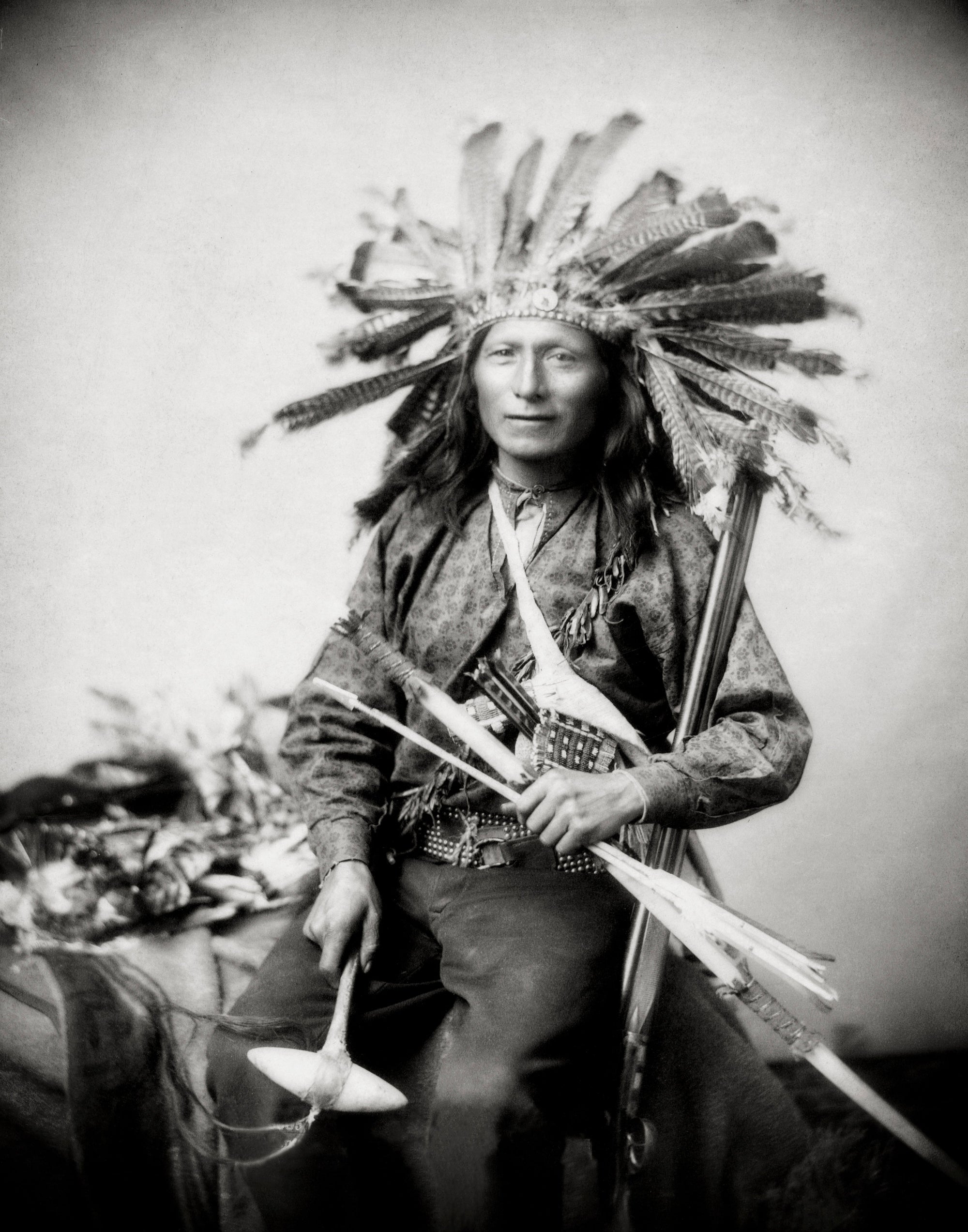 Native Americana Oglala Warrior "Little", Led Revolt at Pine Ridge, 1891 Historical Pix