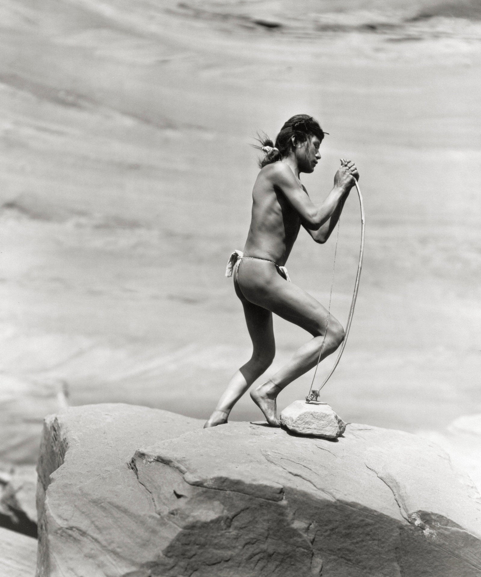 Navaho Native American, "Stringing the Bow", Roland Reed, 1913 Historical Pix