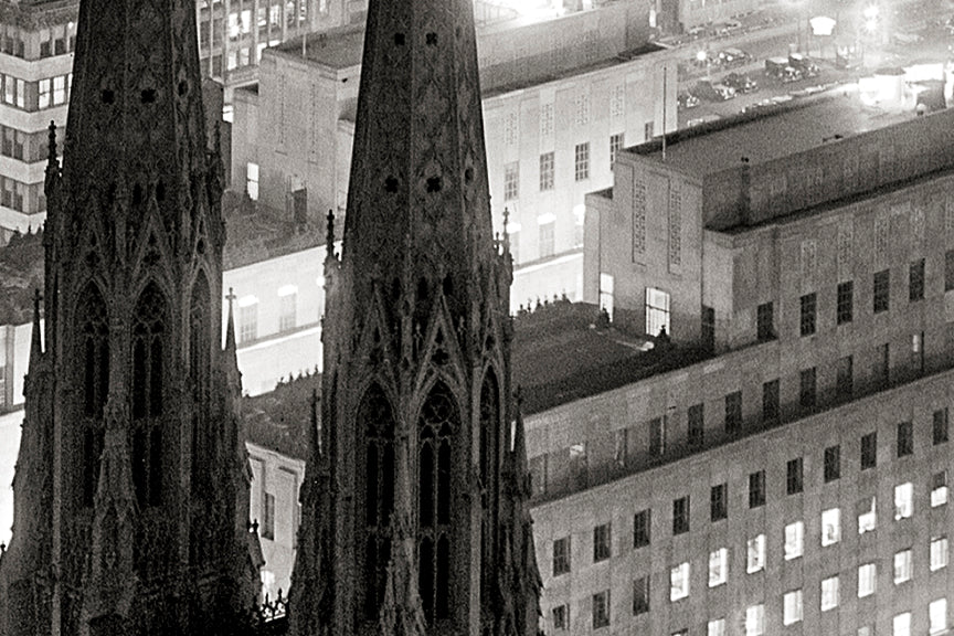 New York City, 30 Rock, Rockefeller Center, NYC at Night, 1933 Historical Pix