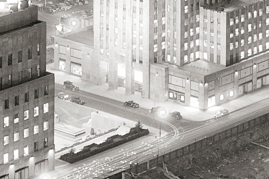 New York City, 30 Rock, Rockefeller Center, NYC at Night, 1933 Historical Pix