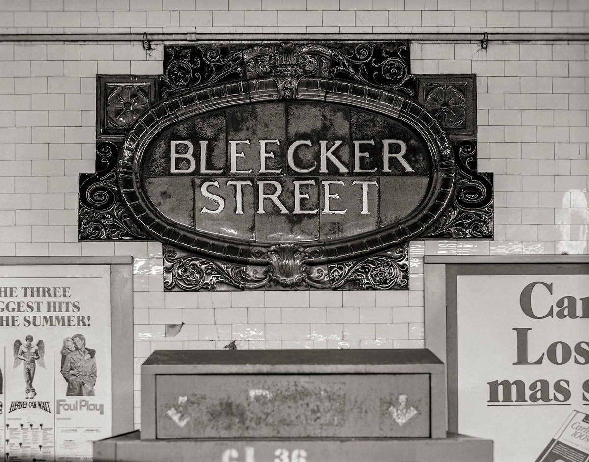 New York City Bleecker Street Subway Sign Historical Pix