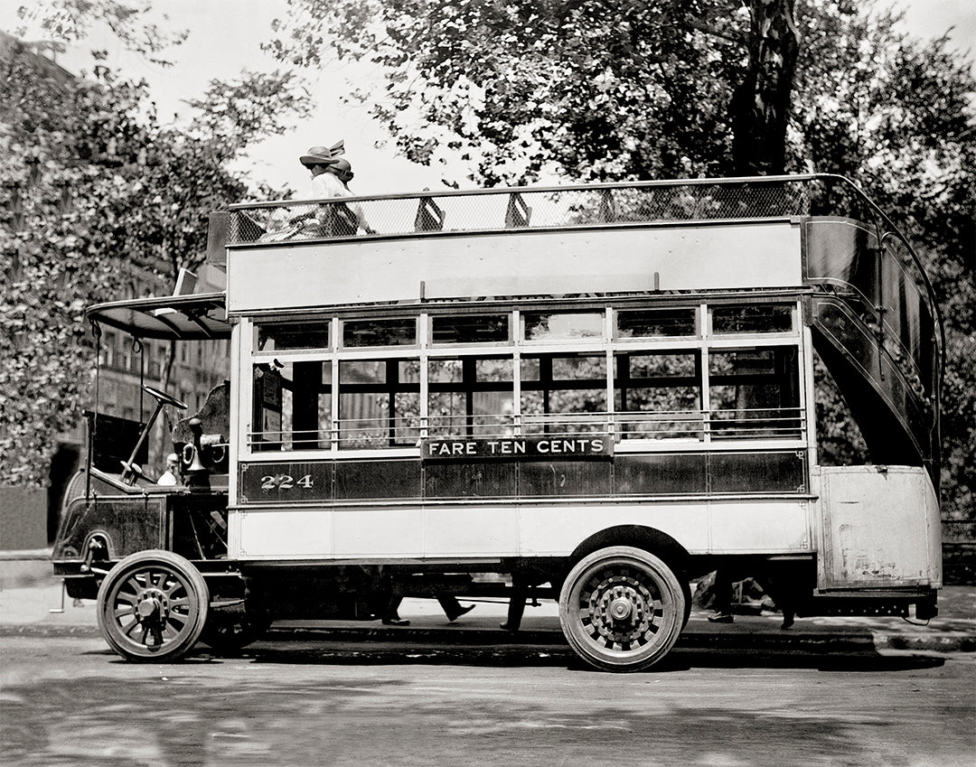 New York City  Fifth Avenue Bus, Double Decker Bus, 1910 Historical Pix
