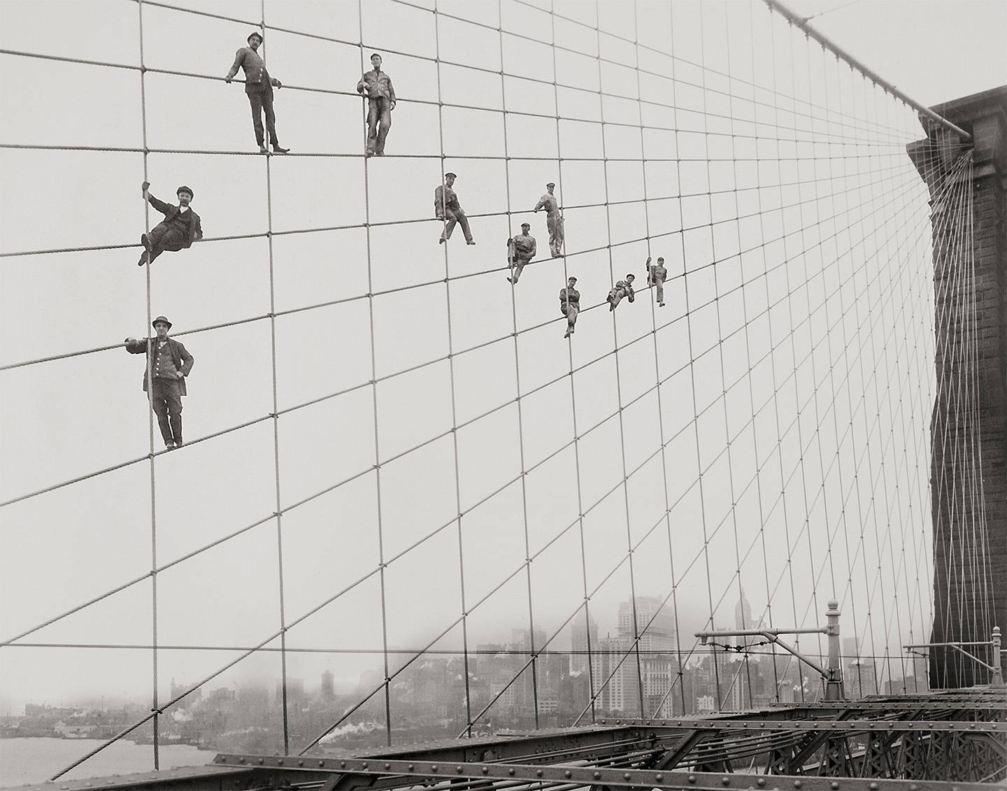 New York City, Painters on Brooklyn Bridge, Eugene de Salignac, 1914 Historical Pix