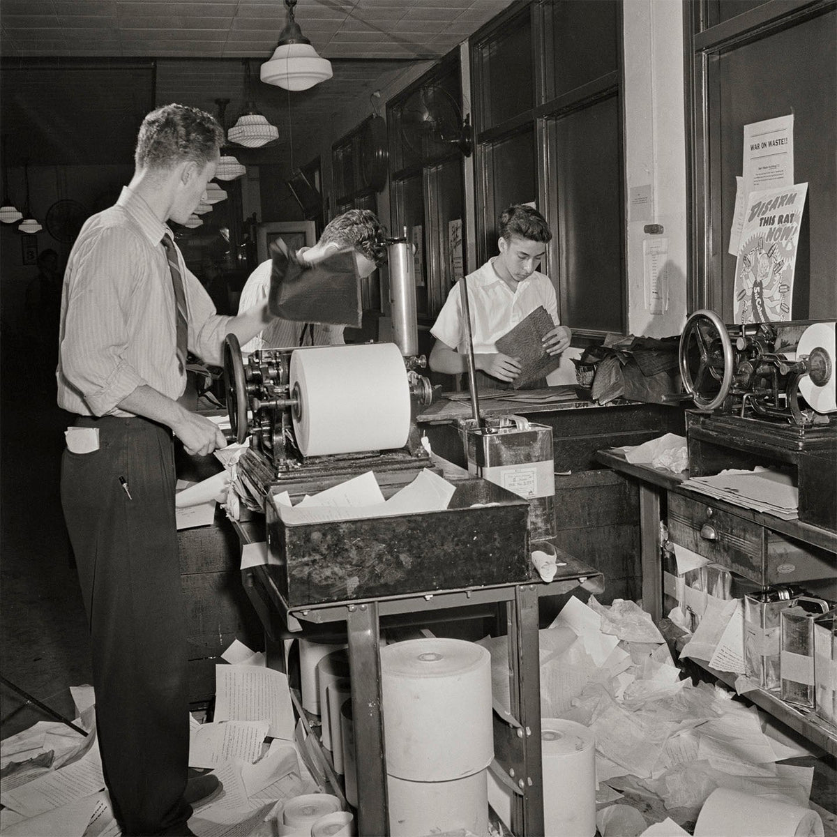 New York Times Newspaper Wire Room, Copy Boys, 1942 Historical Pix