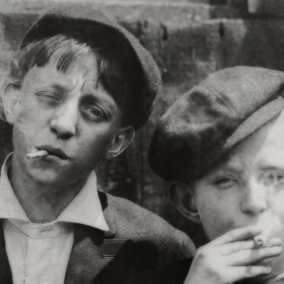 Newspaper Boys Smoking, St. Louis Missouri, Lewis Hine, 1910 Historical Pix