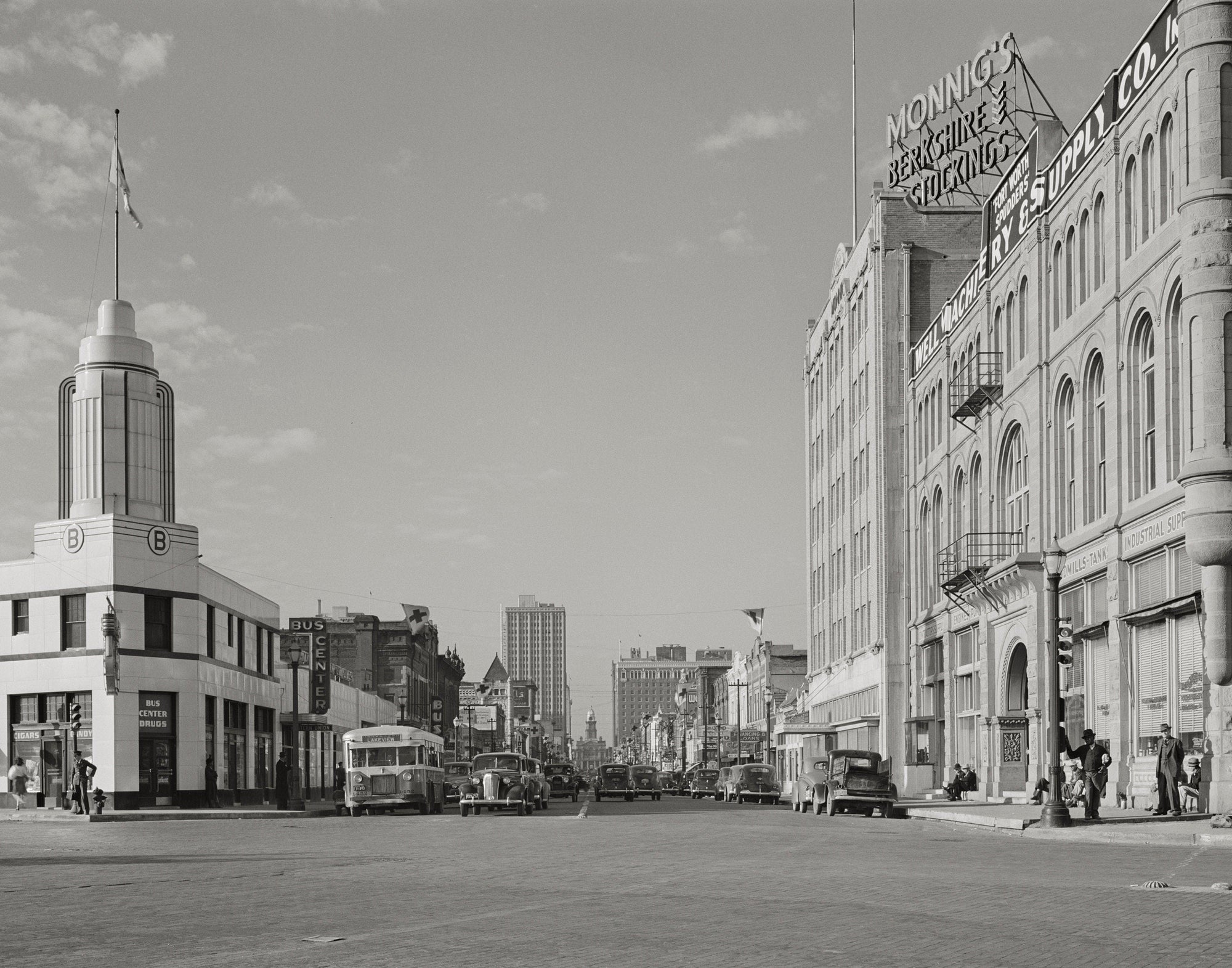 Old Fort Worth Texas, Main Street, 1942 Historical Pix