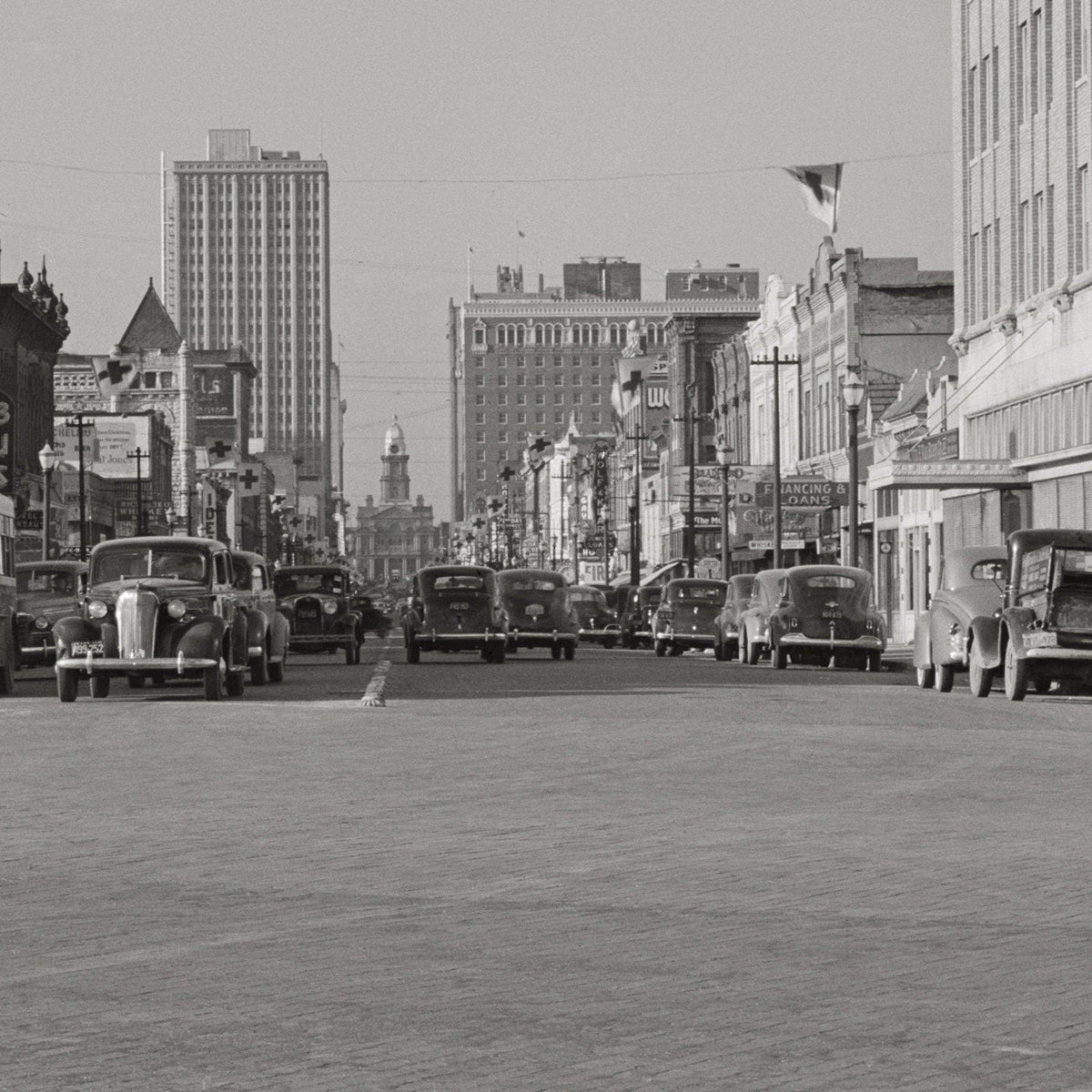 Old Fort Worth Texas, Main Street, 1942 Historical Pix