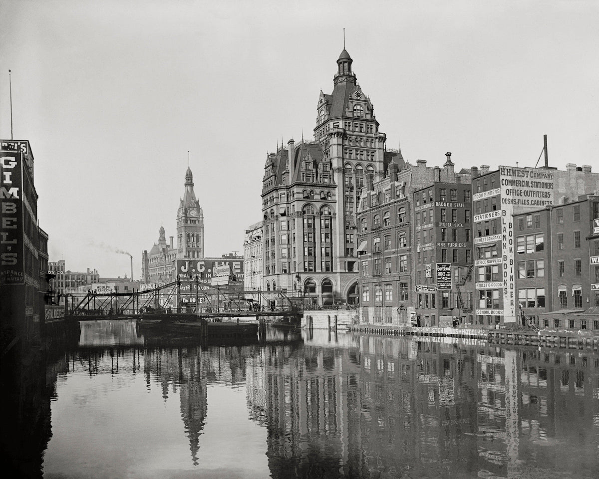 Old Milwaukee Photo, The River From Sycamore Street, 1901 Historical Pix