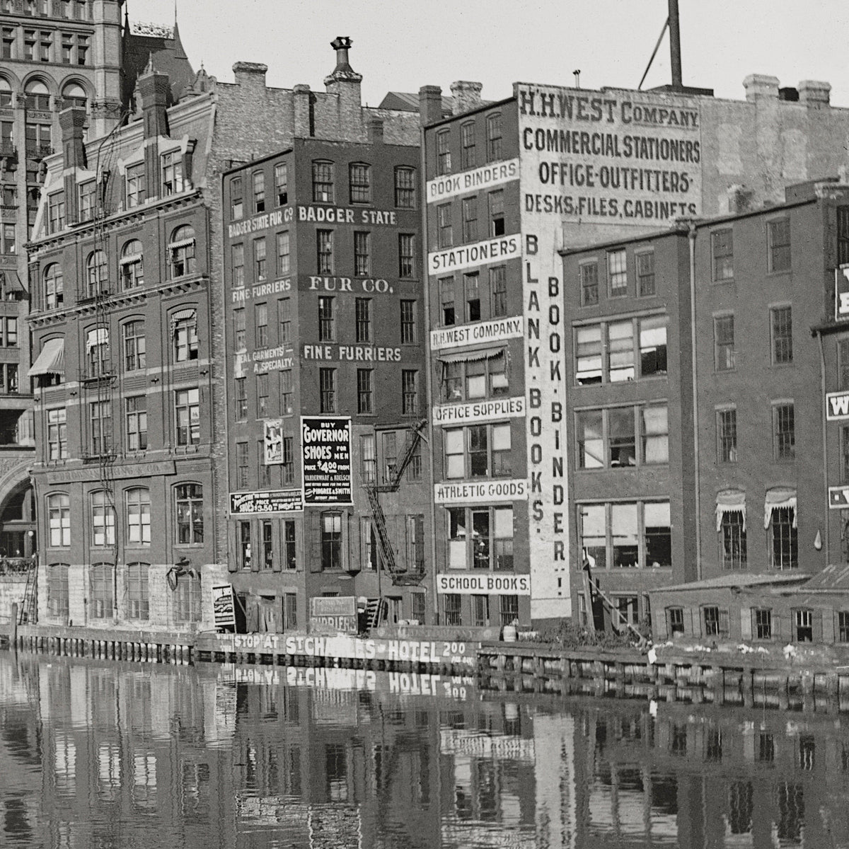 Old Milwaukee Photo, The River From Sycamore Street, 1901 Historical Pix