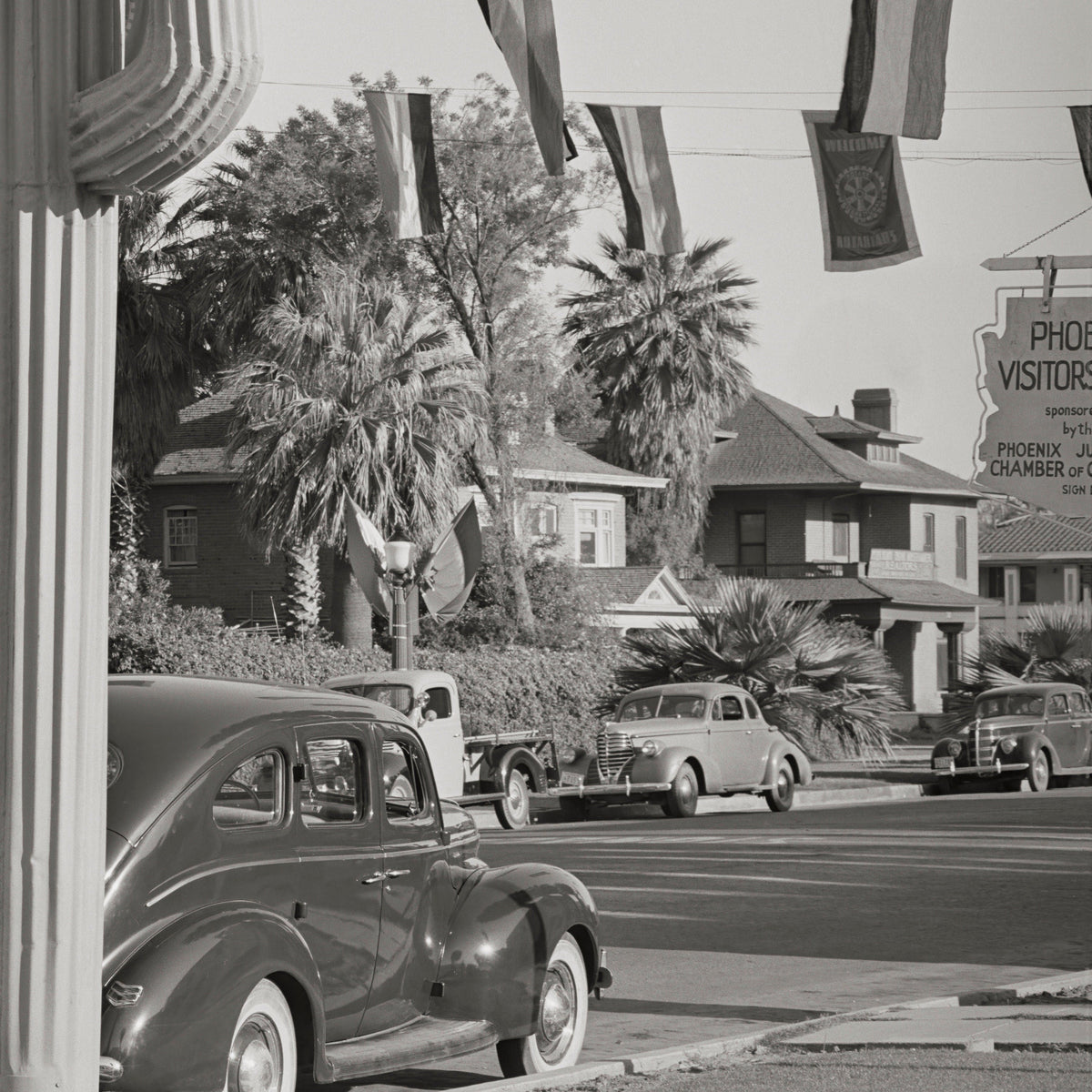 Old Phoenix Arizona Cactus Street Light, Russell Lee, 1940 Historical Pix