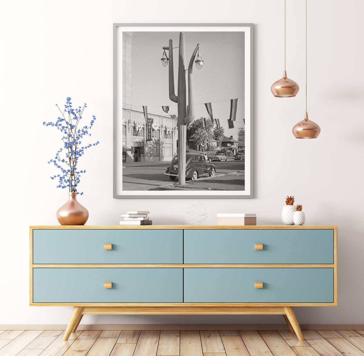 Old Phoenix Arizona Cactus Street Light, Russell Lee, 1940 Historical Pix