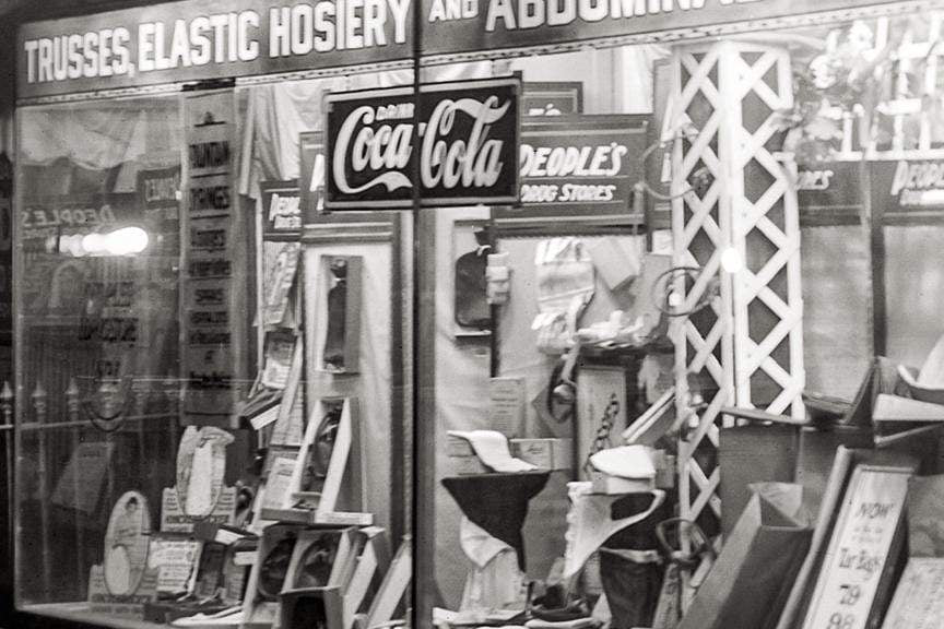 People&#39;s Drugstore, 1920s, Washington DC, Night Scene Historical Pix