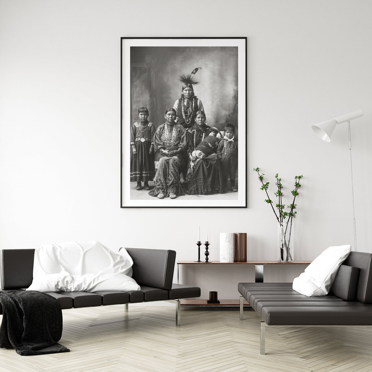 Photo of Sauk Indian family, full-length portrait, F.A. Rinehart, Omaha, 1899 Historical Pix