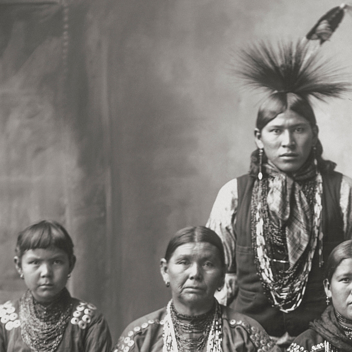 Photo of Sauk Indian family, full-length portrait, F.A. Rinehart, Omaha, 1899 Historical Pix