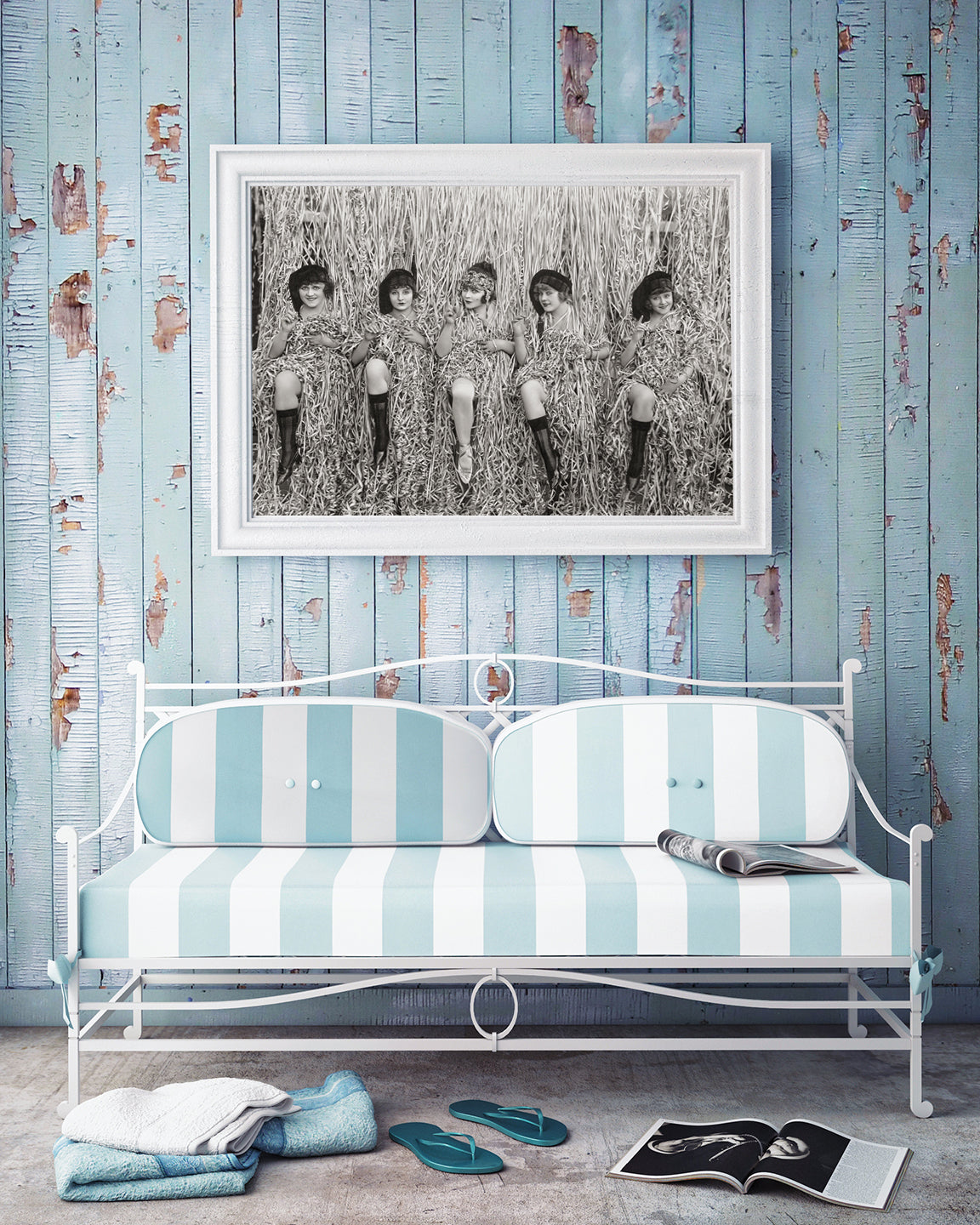 Pin-up photo, Bathing Beauties, in Shredded Paper, 1918 Historical Pix