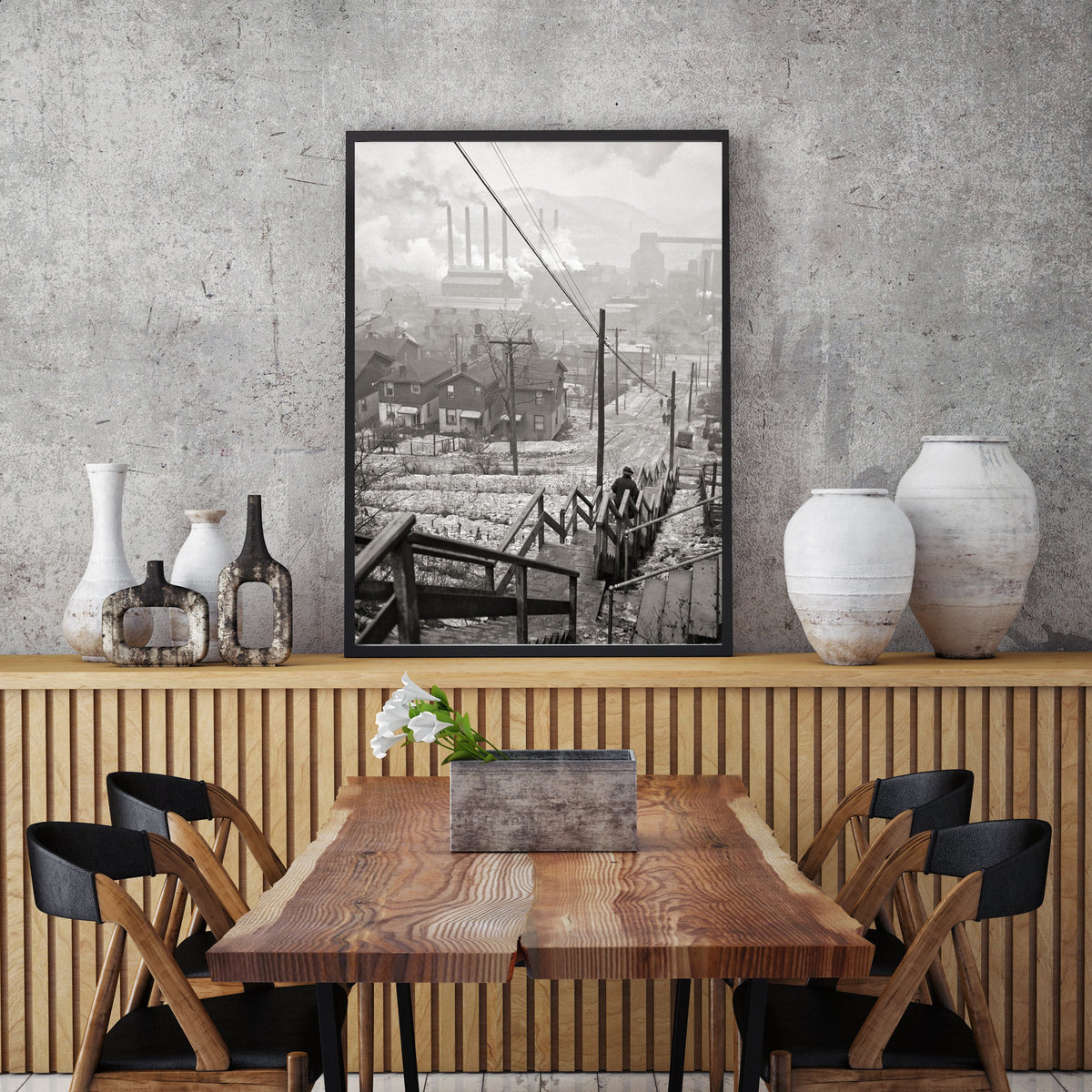 Pittsburgh PA Mill District Photo On a Snowy Day, 1940 Historical Pix